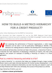 How to build a hierarchy of metrics for a credit product?